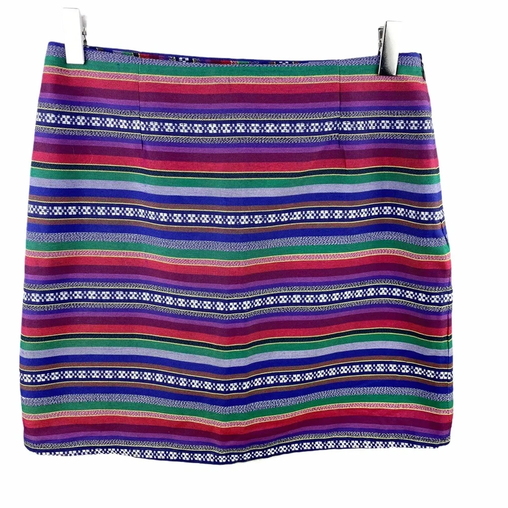 Shrinking Violet Multicolored Tribal Mini Skirt Medium - Picture 3 of 11